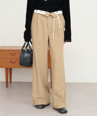 【Dickies】別注ウエスト紐付きワイドストレートパンツ