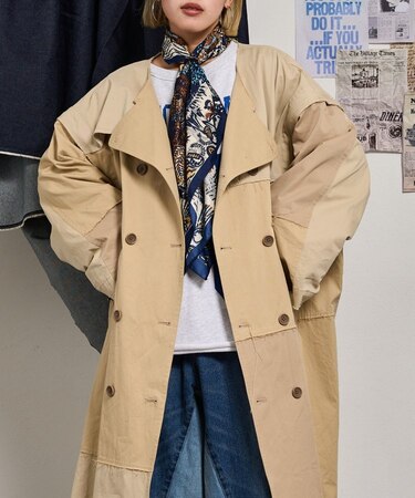 【etsinta】2WAYジレロングトレンチコート