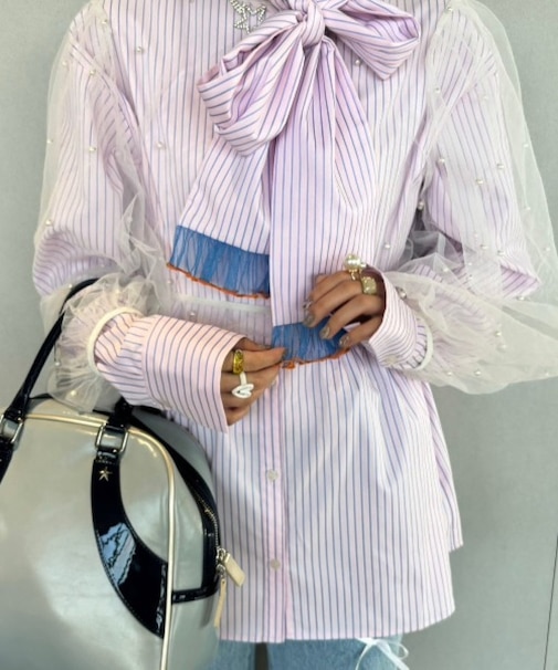 【HELLO.SANFRANCISCO】【momo企画】ストライプ2wayボウタ