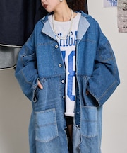 【etsinta】リメイクデニムショップコート