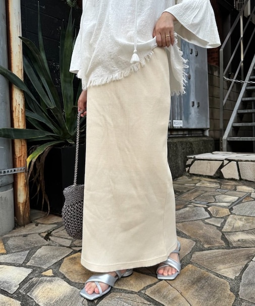 ≪25SSアップデート≫【-3キロ見え】すっきりシルエットリブスカート