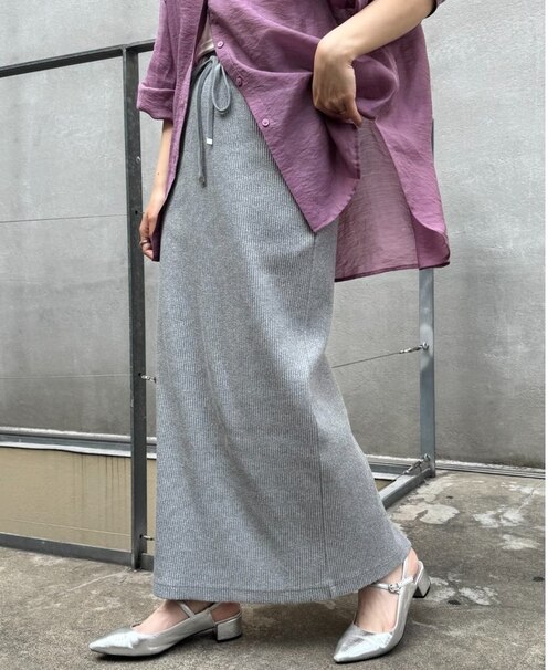 ≪25SSアップデート≫【-3キロ見え】すっきりシルエットリブスカート