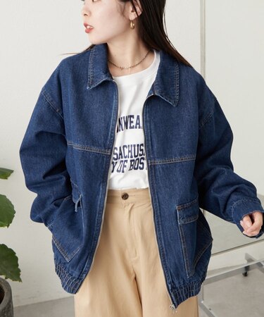 【ユニセックス】ビックシルエットコットンデニムジャケット