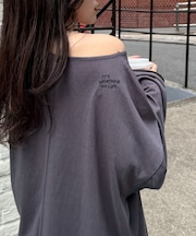 シアースラブワンポイント刺繍オーバーTee