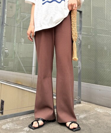 【マイナス3キロ見え/低身長・高身長対応サイズ展開】すっきりシルエットリブパンツ