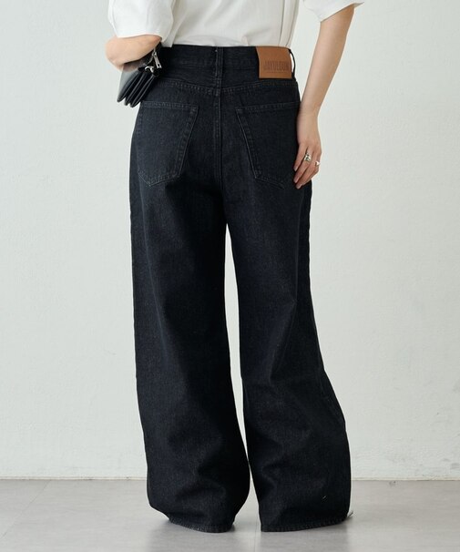 【UNISEX】タックデザインワイドデニム