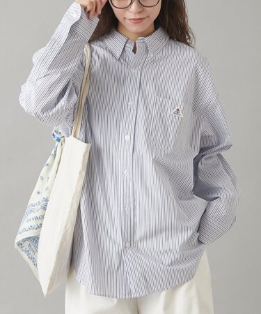 【GEVACO】ベーシックオーバーサイズストライプシャツ