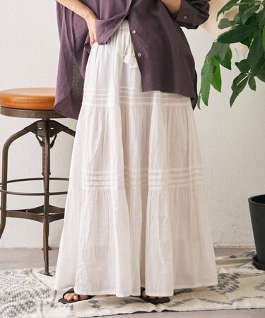 【India】ボイルピンタックスカート