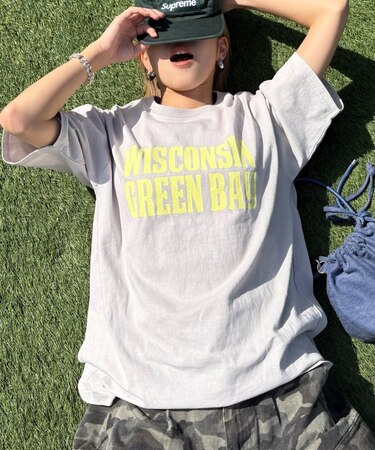 【UNISEX】アシッドウォッシュ加工ロゴTEE