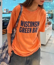 【UNISEX】アシッドウォッシュ加工ロゴTEE