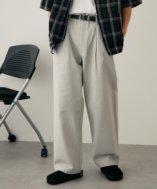 コットンリネンワイドパンツ