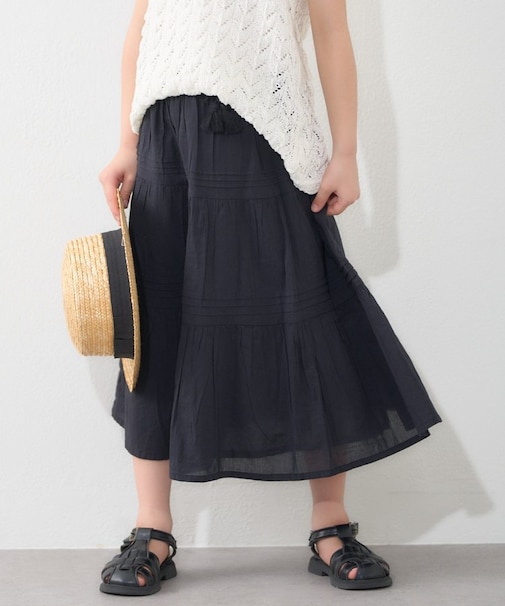 【KIDS】【india】ボイルピンタックスカート