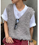 ループフリンジクロップド丈ベスト