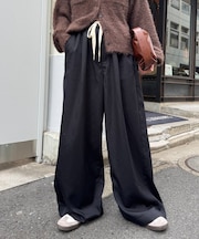 【低身長・高身長対応/サイズ展開あり】柔らかワイドイージーパンツ