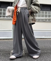 【低身長・高身長対応/サイズ展開あり】柔らかワイドイージーパンツ
