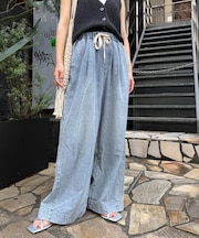 【低身長・高身長対応/サイズ展開あり】柔らかワイドイージーパンツ