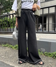 【脚＋３?見え】【HELLO.SANFRANCISCO】ワッフルフレアパンツ