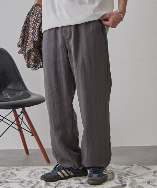 リネンレーヨンリラックスイージーパンツ