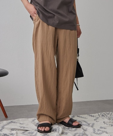 リネンレーヨンリラックスイージーパンツ