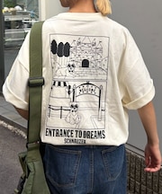 【DOGS】ユニセックスアニマル刺繍ロゴ半袖TEE