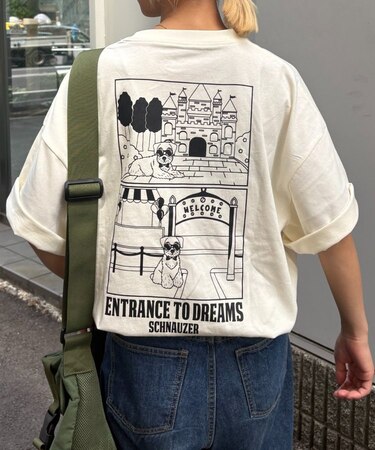 【DOGS】ユニセックスアニマル刺繍ロゴ半袖TEE