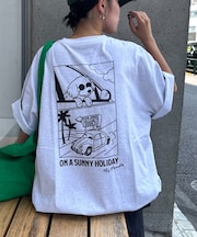 【DOGS】ユニセックスアニマル刺繍ロゴ半袖TEE