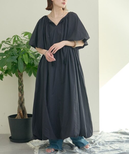 【india】2WAYカフタンバルーンワンピース