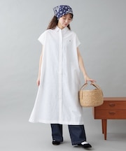 【GEVACO】フレンチスリーブシャツワンピース