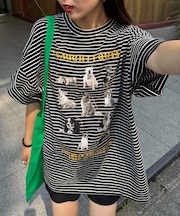 【SOUNDS GOOOOD】パウダー加工プリント&刺繍TEE