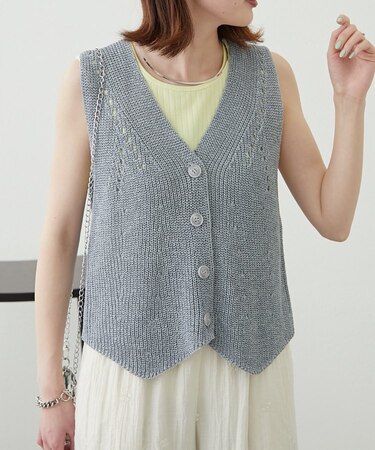 【willow】和紙ライクニットベスト