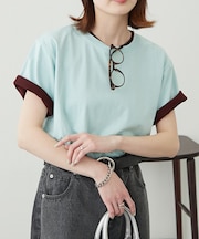 【willow】カラーレイヤードワンポイント刺繍TEE
