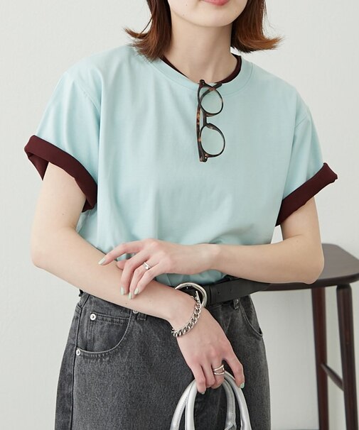 【willow】カラーレイヤードワンポイント刺繍TEE