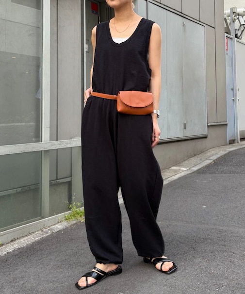 【willow】【新色追加】スラブ裏毛裾ドロストオールインワン