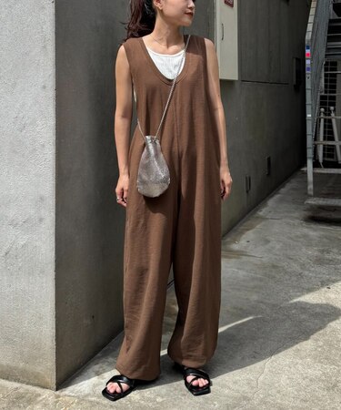 【willow】【新色追加】スラブ裏毛裾ドロストオールインワン