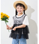 【KIDS】レイヤードチュール付きロゴトップス