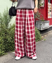 【UNISEX】オンブレチェックイージーパンツ