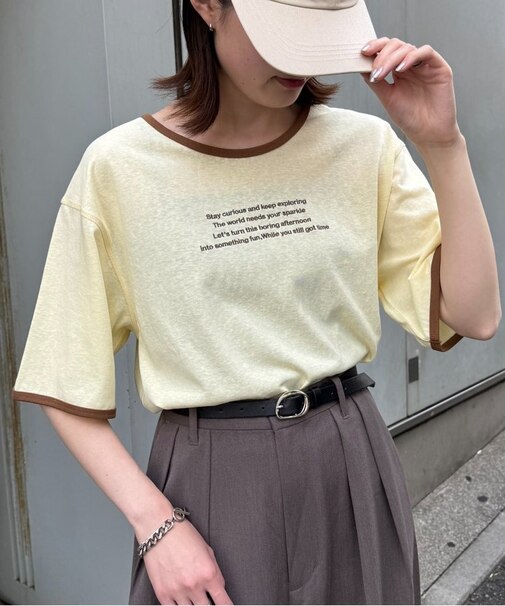 シアースラブロゴ刺繍リンガーTee