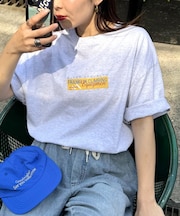 【Franklin Climbing】ユニセックスイエローロゴプリントTEE