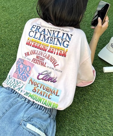 【Franklin Climbing】 バックプリントフェスロゴTEE　多色柄