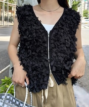 リボンフリンジZIPベスト