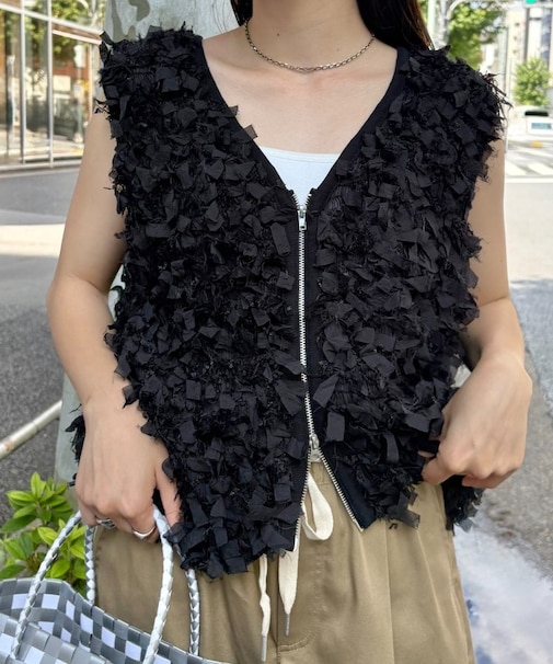 リボンフリンジZIPベスト