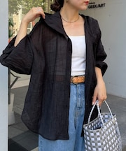 【冷房・日焼け対策に】体型カバーも叶うフード付きシアーシャツ