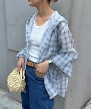 【冷房・日焼け対策に】体型カバーも叶うフード付きシアーシャツ