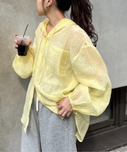 【新色追加/体型カバーも叶う】フード付きシアーシャツ