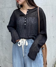 2WAYシアーヘンリーネックTEE