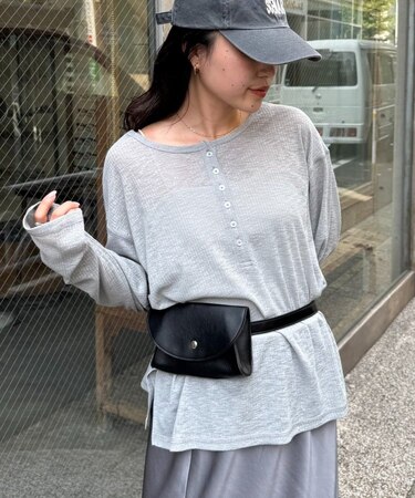 2WAYシアーヘンリーネックTEE