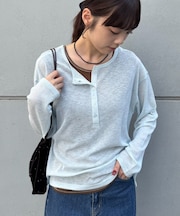 2WAYシアーヘンリーネックTEE