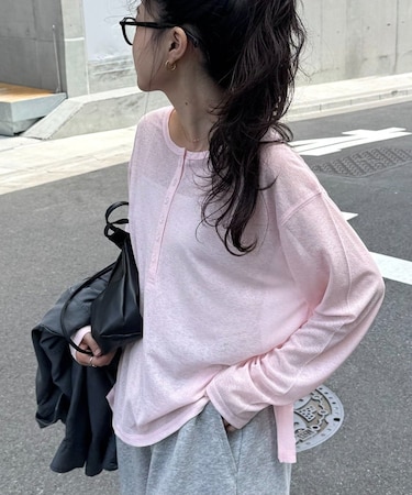 2WAYシアーヘンリーネックTEE