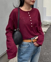2WAYシアーヘンリーネックTEE