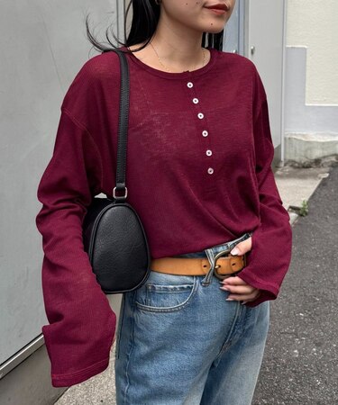 2WAYシアーヘンリーネックTEE